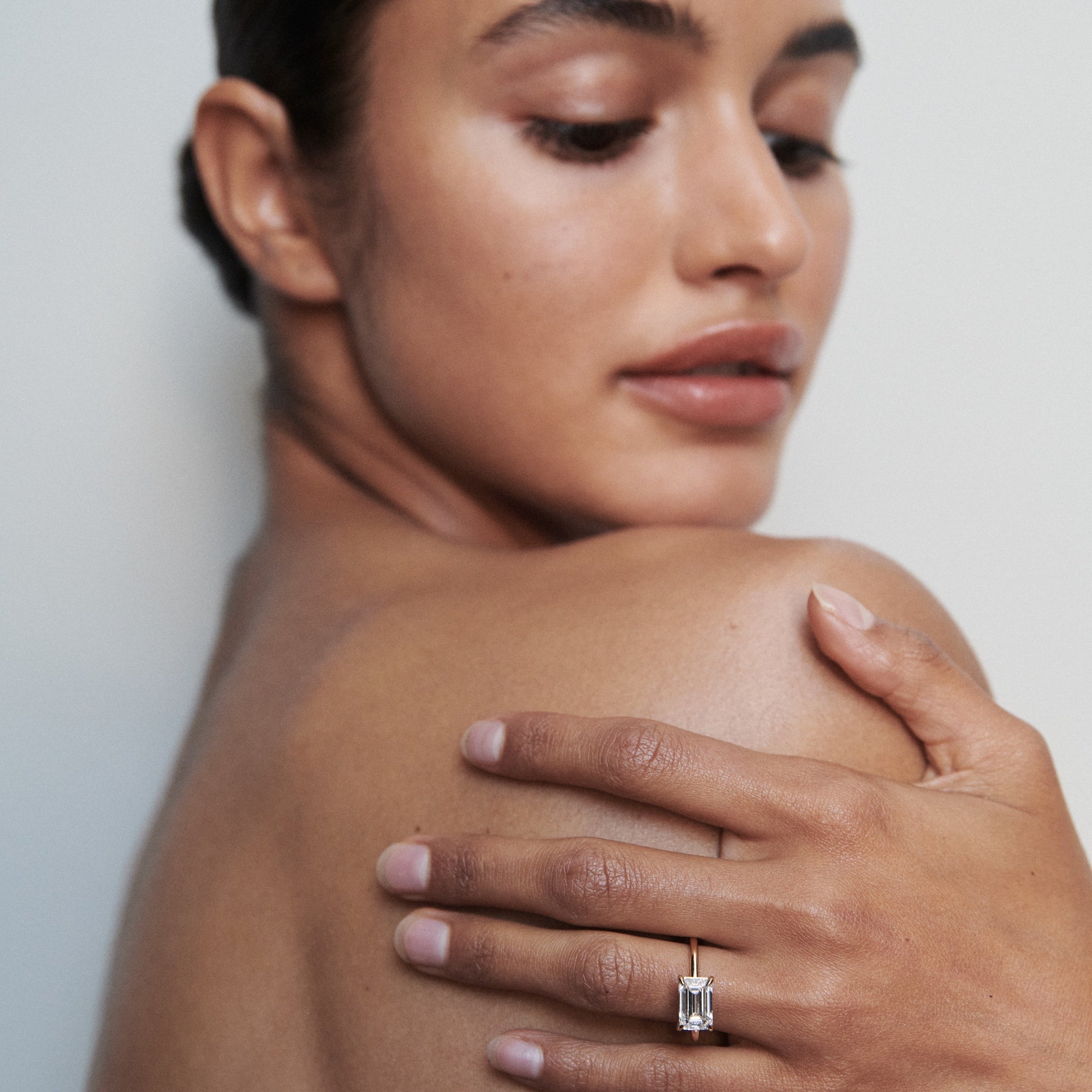 Fae | East West Emerald Solitaire Lab-Grown Diamond Engagement Ring