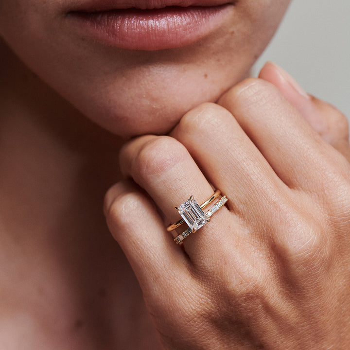 Eva | Emerald Solitaire Lab-Grown Diamond Engagement Ring