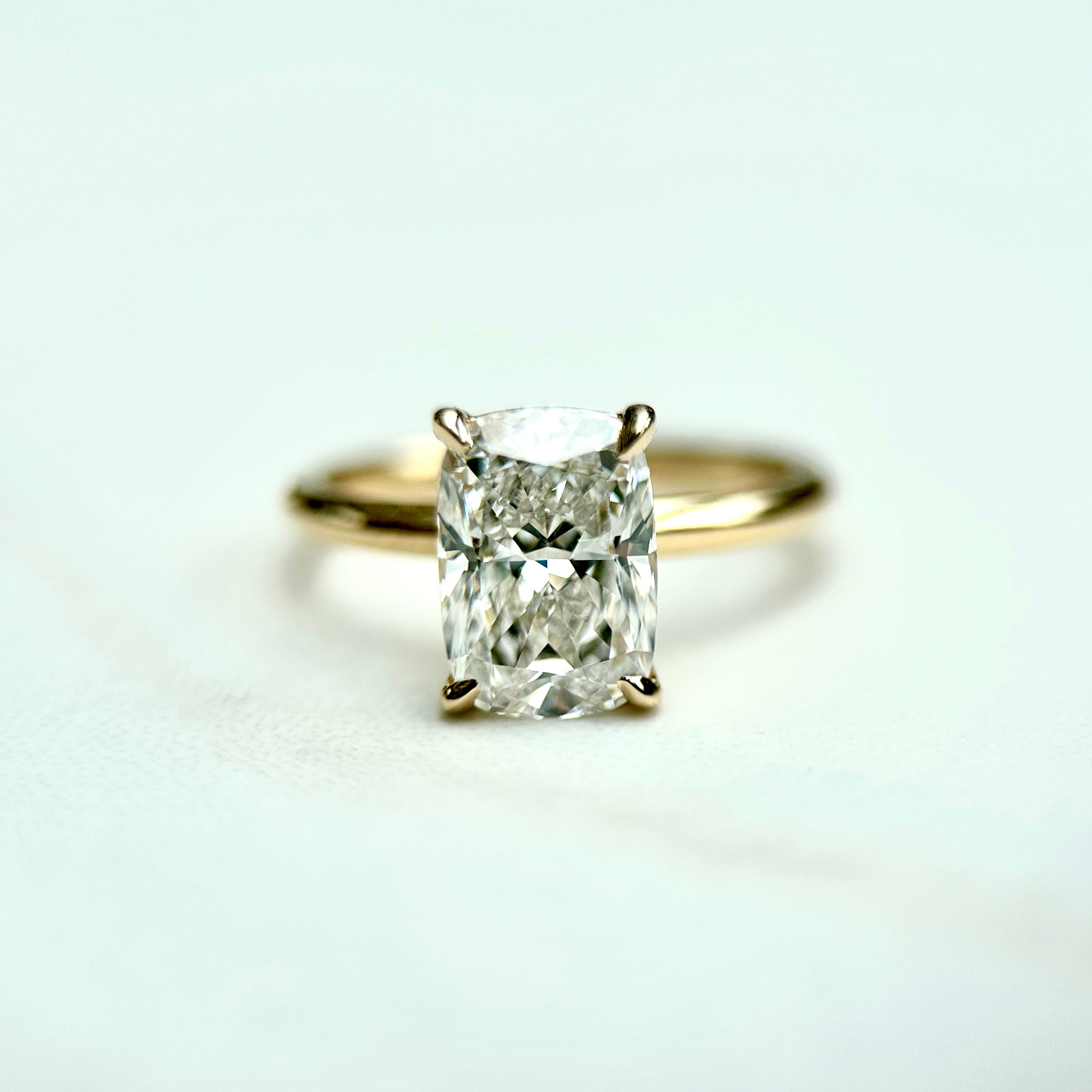 Classic Elongated Cushion Cut Solitaire - 2ct+ (9mm+, D/E & VVS)