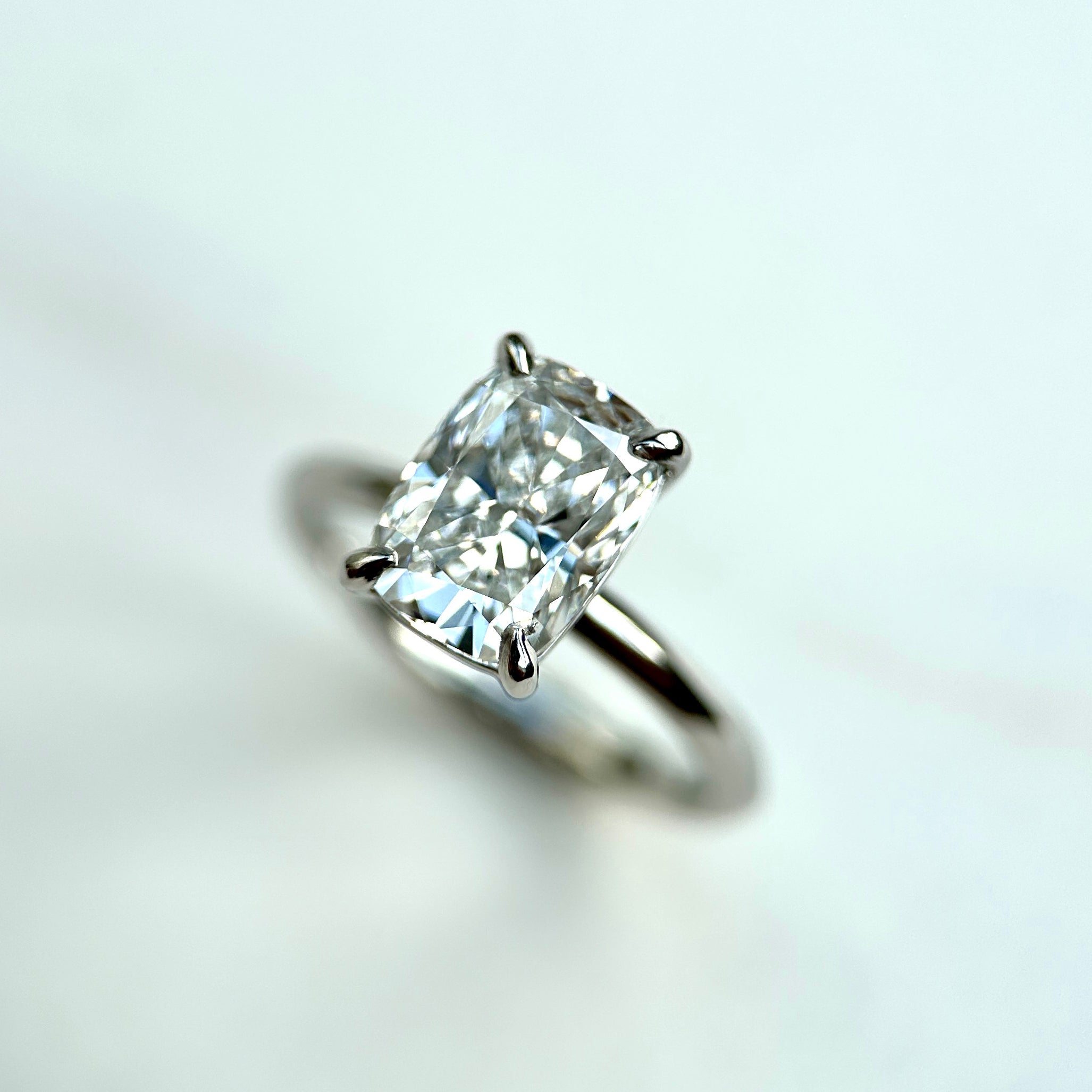 Classic Elongated Cushion Cut Solitaire - 2ct+ (9mm+, D/E & VVS)