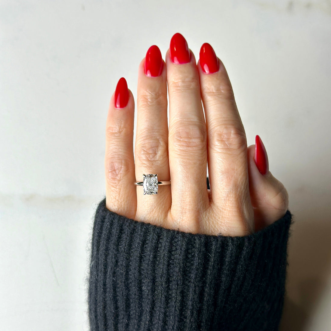 Classic Elongated Cushion Cut Solitaire - 2ct+ (9mm+, D/E & VVS)