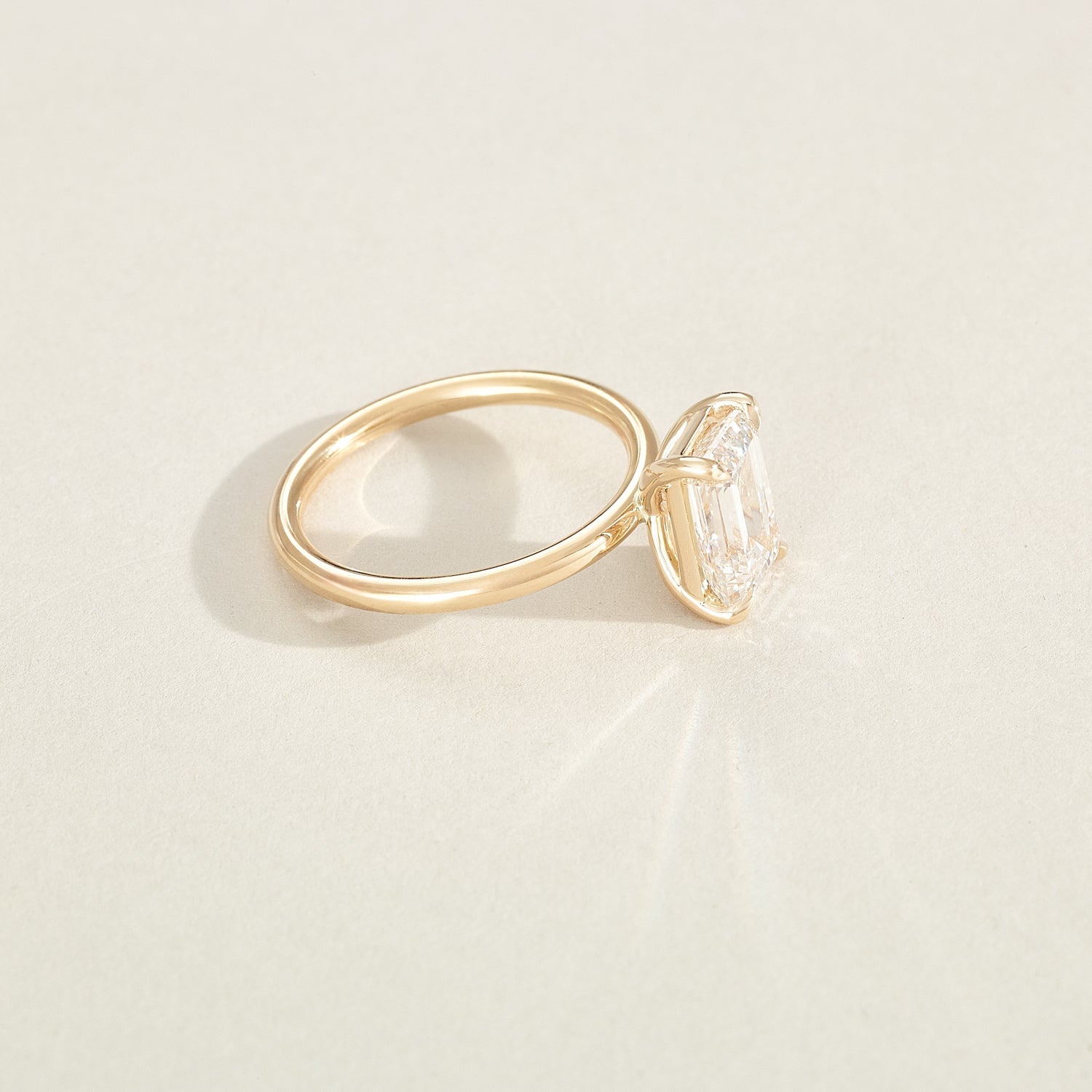 Eva | Emerald Solitaire Lab-Grown Diamond Engagement Ring