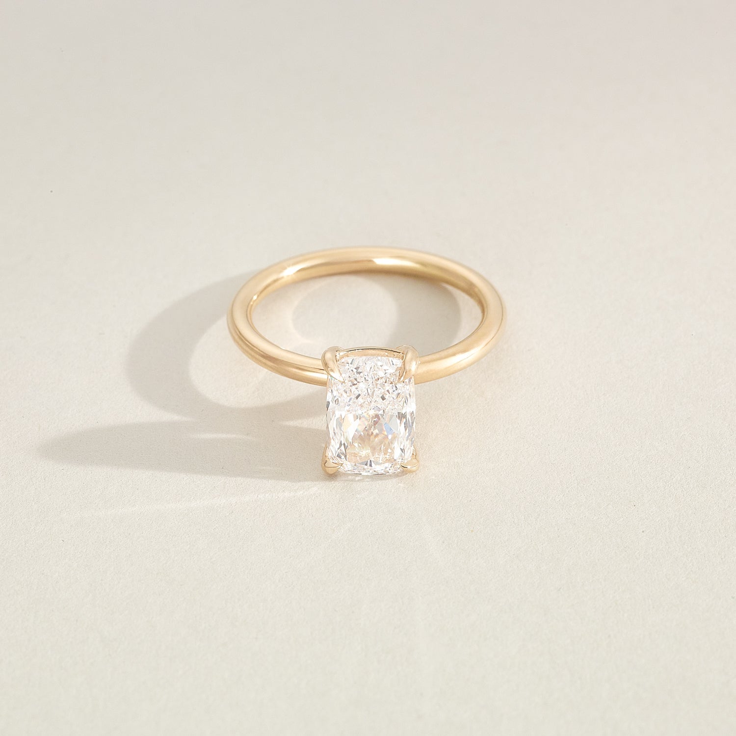 Khia | Elongated Cushion Solitaire Lab-Grown Diamond Engagement Ring