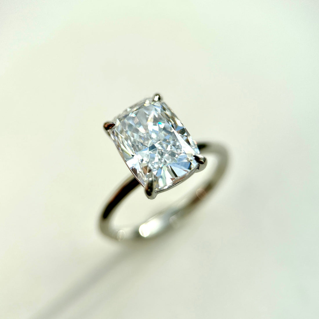 Classic Elongated Cushion Cut Solitaire - 3ct+ (10mm+, D/E & VVS)