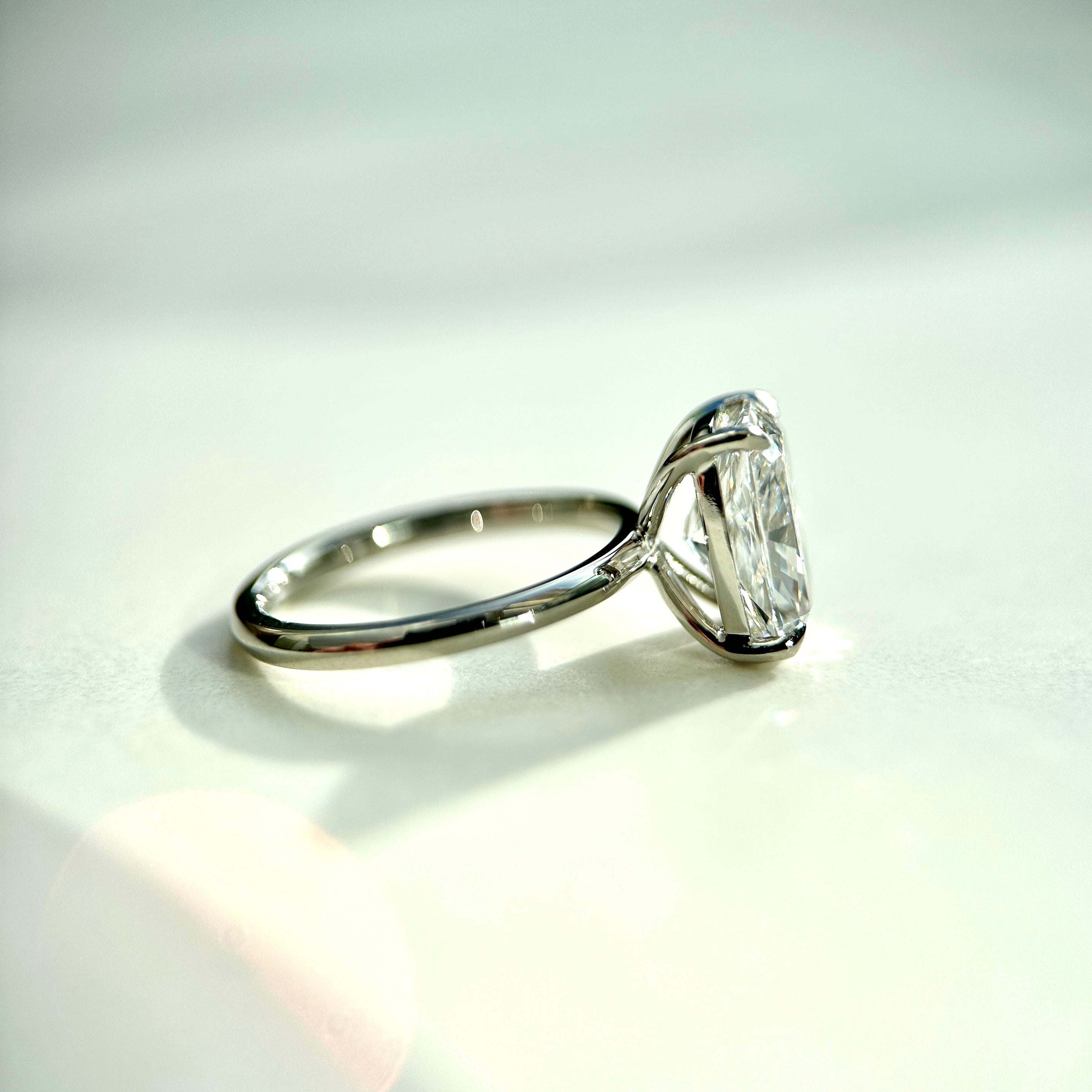 Classic Elongated Cushion Cut Solitaire - 3ct+ (10mm+, D/E & VVS)