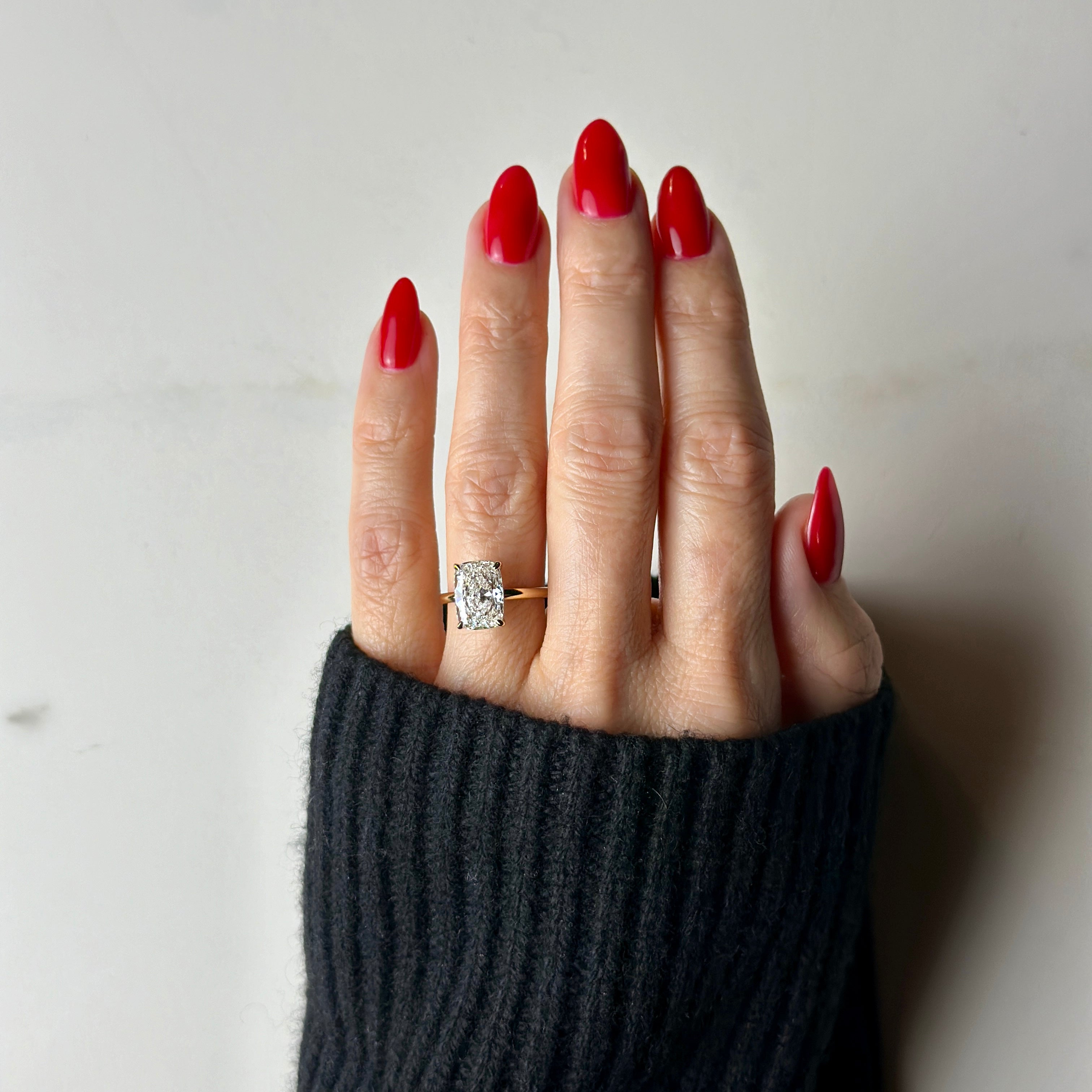 Classic Elongated Cushion Cut Solitaire - 3ct+ (10mm+, D/E & VVS)