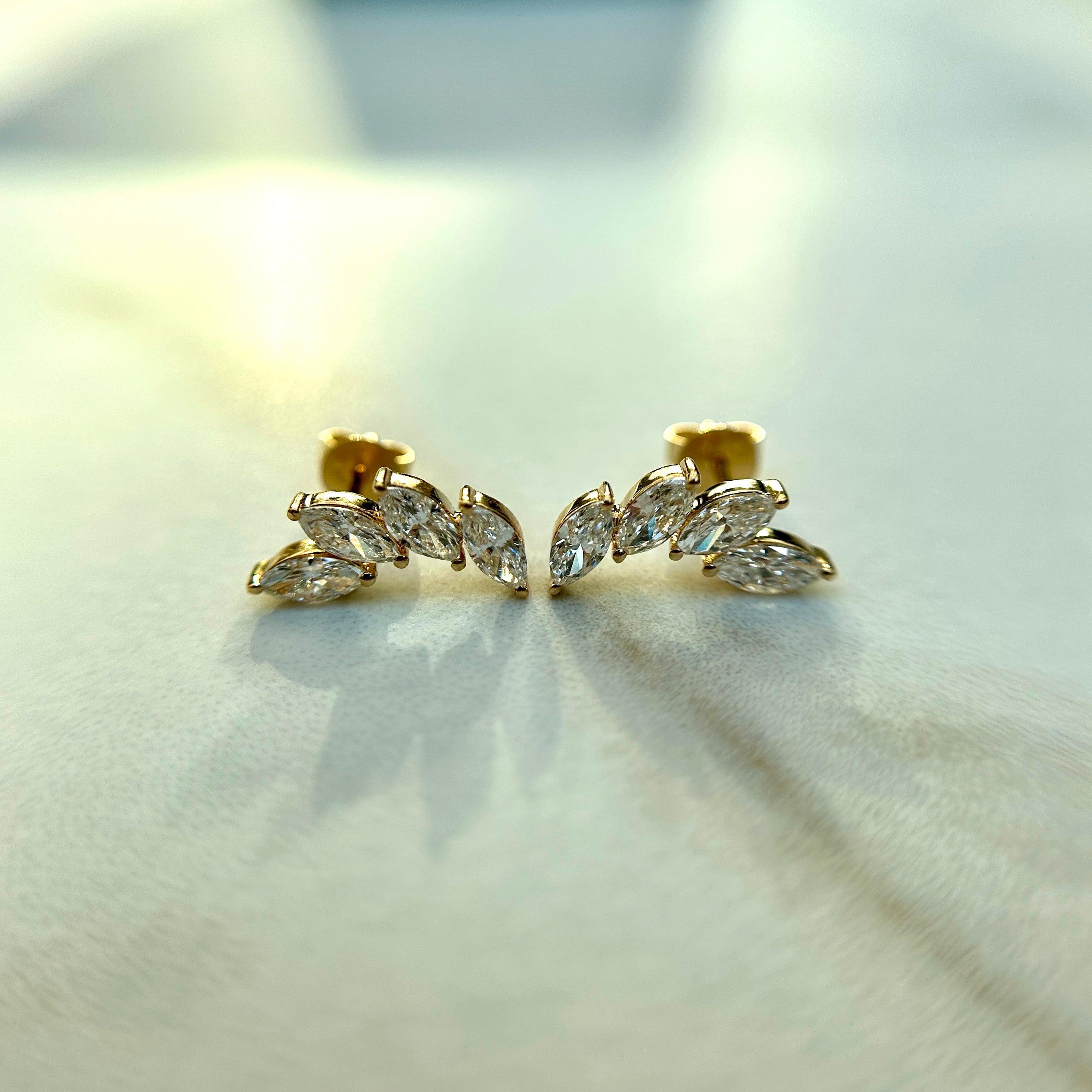 4 Marquise studs - 1.20ct+