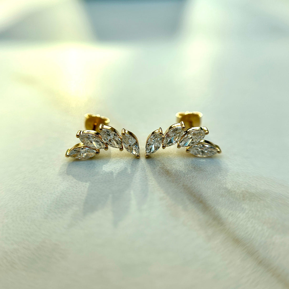 4 Marquise studs - 1.20ct+