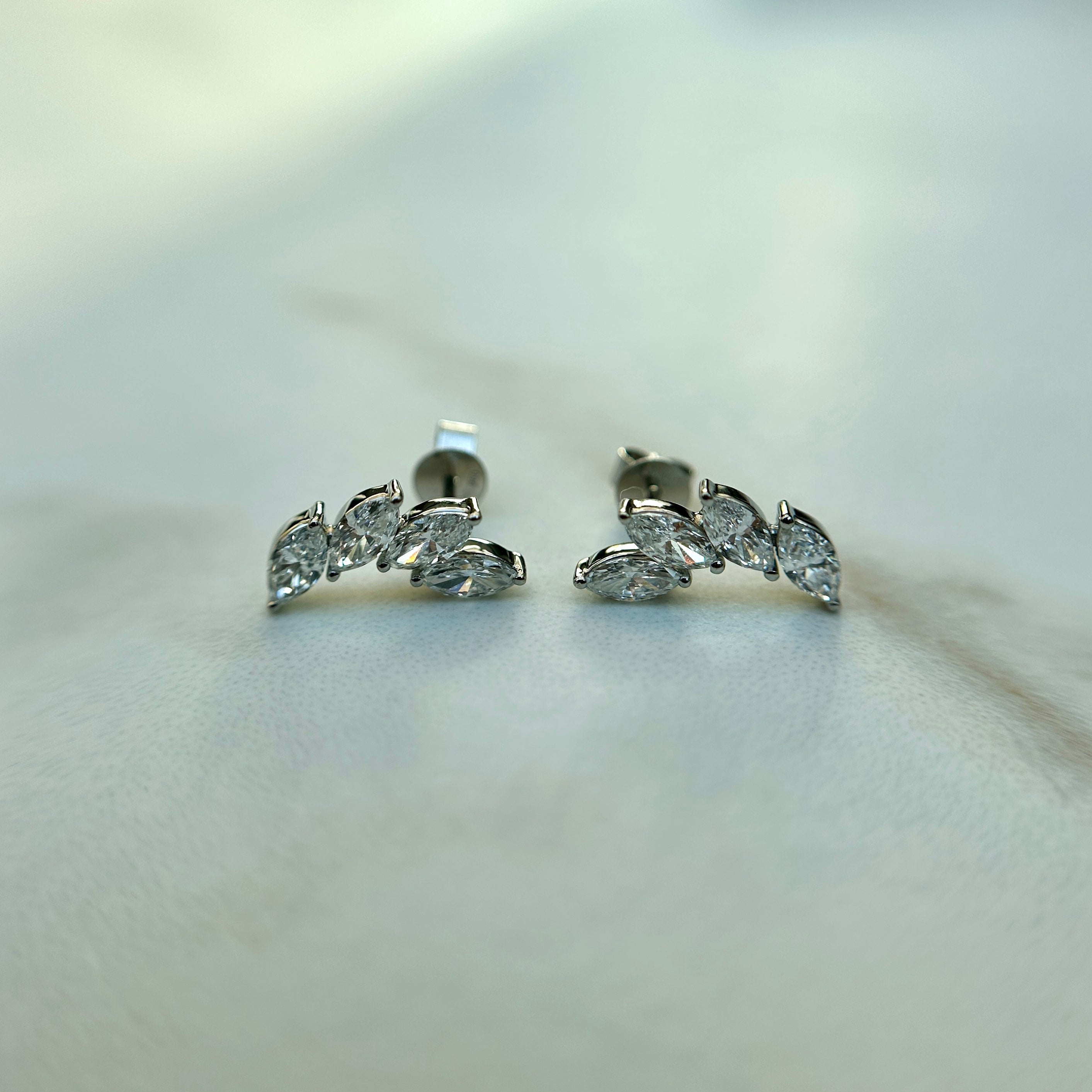 4 Marquise studs - 1.20ct+