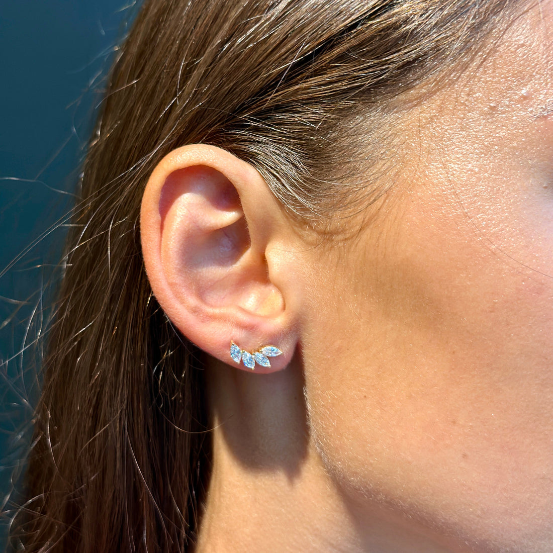 4 Marquise studs - 1.20ct+