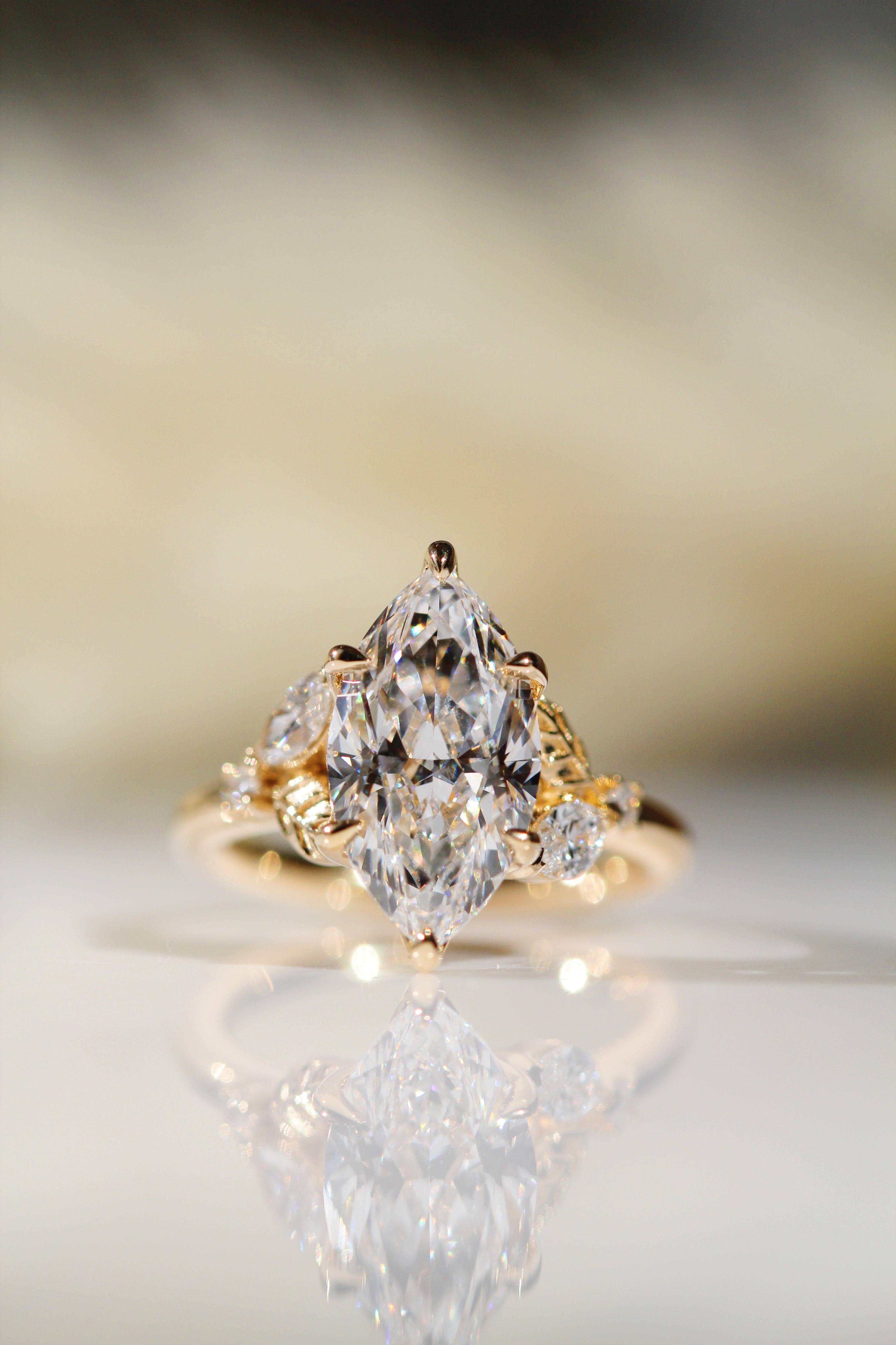 Tuscany Petal Prong, Marquise Cut