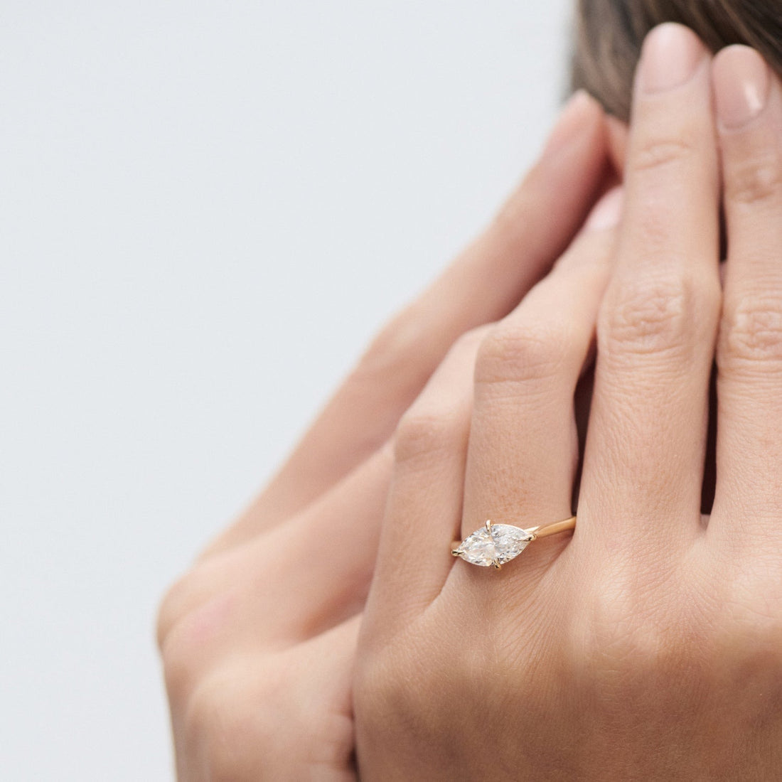 Micah | East West Marquise Solitaire Lab-Grown Diamond Engagement Ring