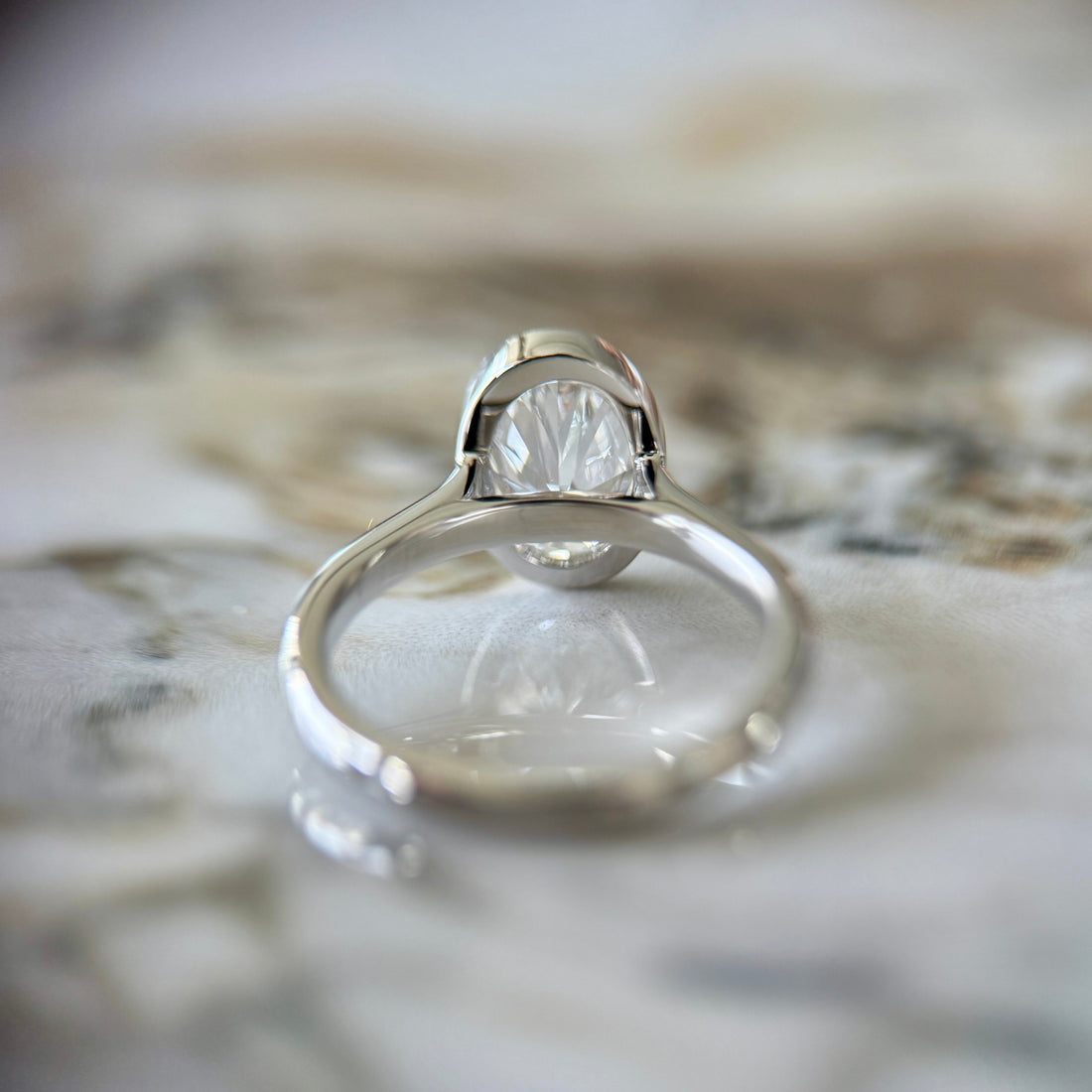 Bezel Set Classic Oval Cut Solitaire - 2ct+ (10mm+, D/E & VVS)