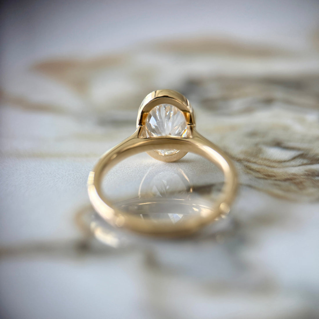 Bezel Set Classic Oval Cut Solitaire - 2ct+ (10mm+, D/E & VVS)