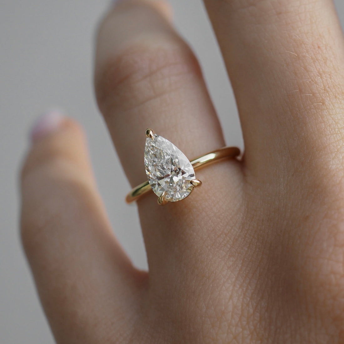 Lyla | Pear Solitaire Lab-Grown Diamond Engagement Ring