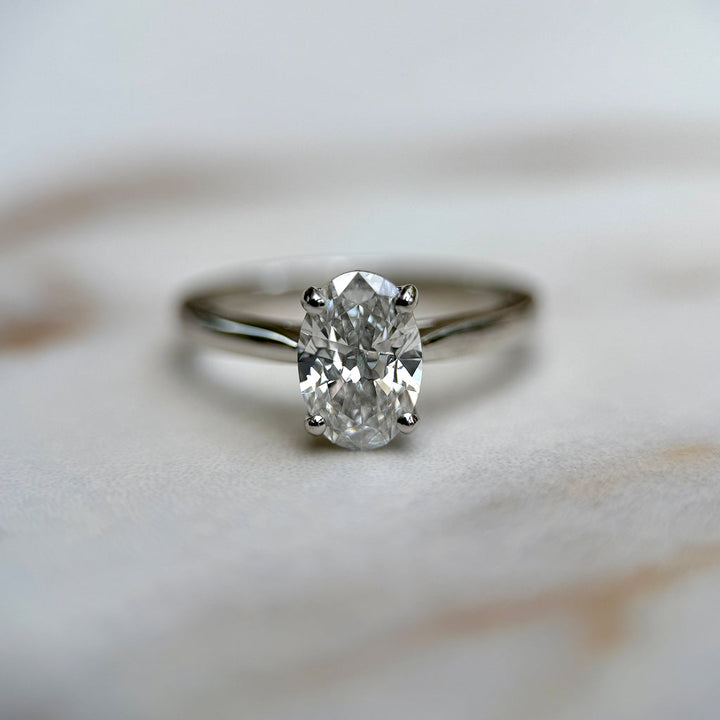 Cathedral Set Classic Oval Cut Solitaire - 1.20ct+ (8.5mm+, D/E & VVS)