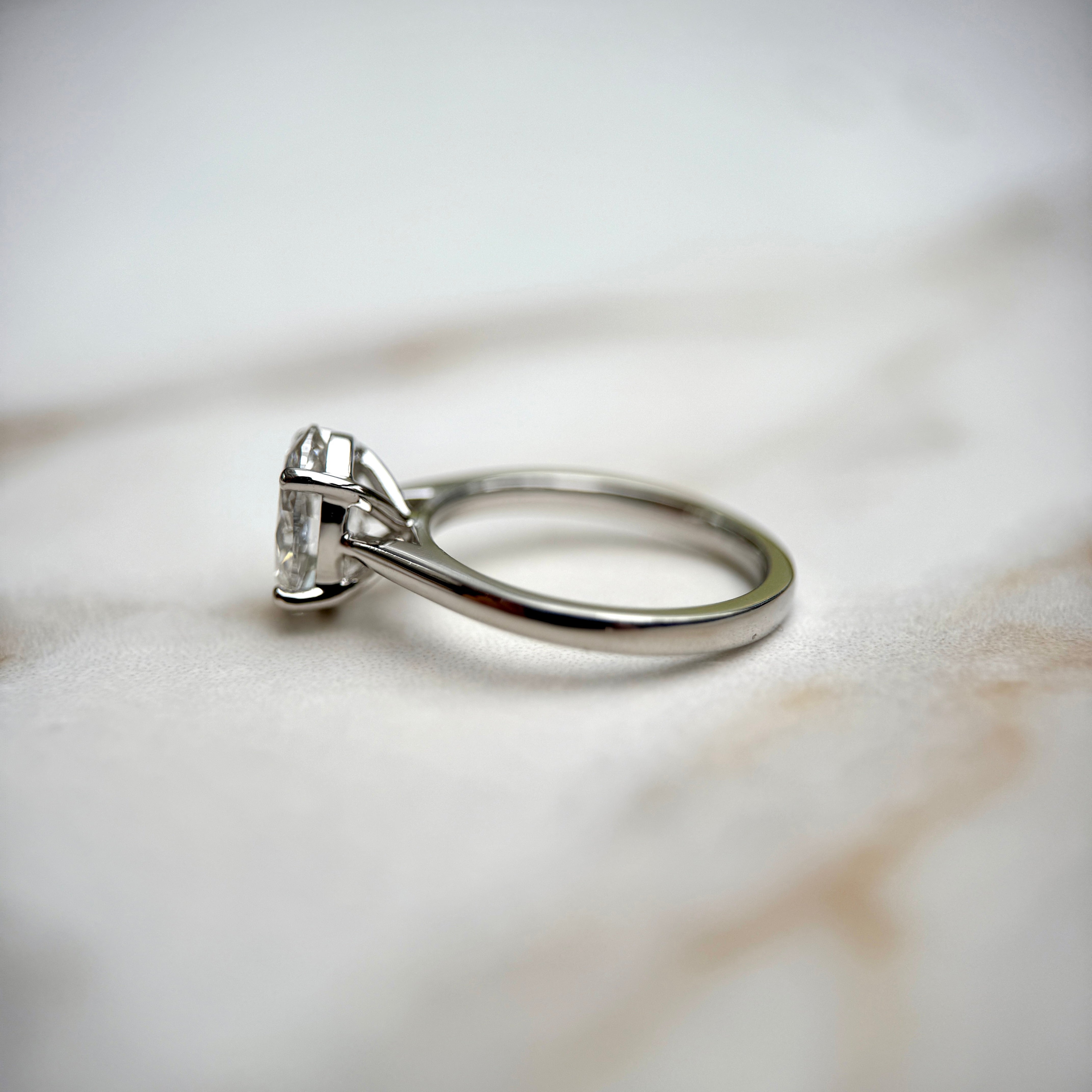 Cathedral Set Classic Oval Cut Solitaire - 1.50ct+ (9mm+, D/E & VVS)