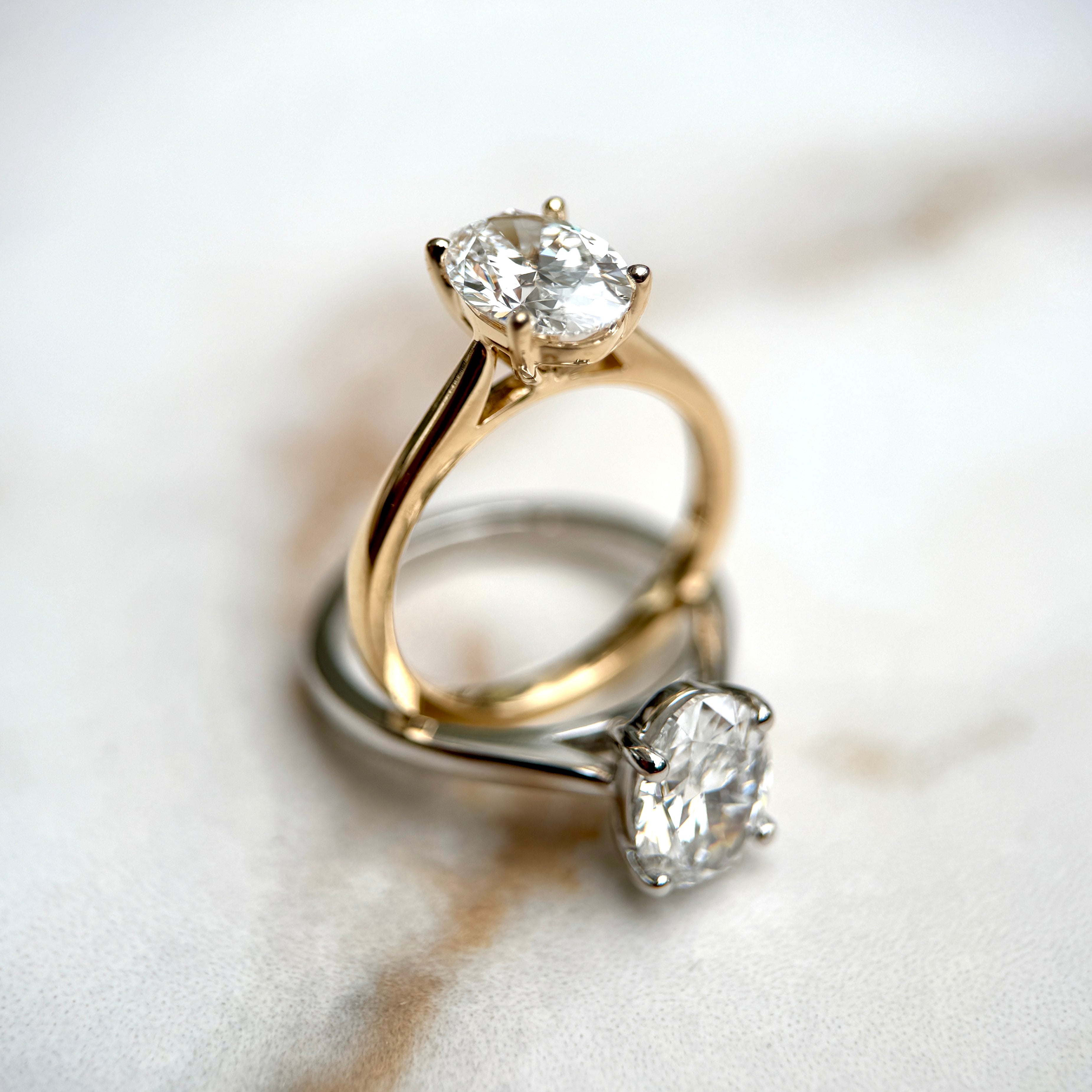 Cathedral Set Classic Oval Cut Solitaire - 1.50ct+ (9mm+, D/E & VVS)