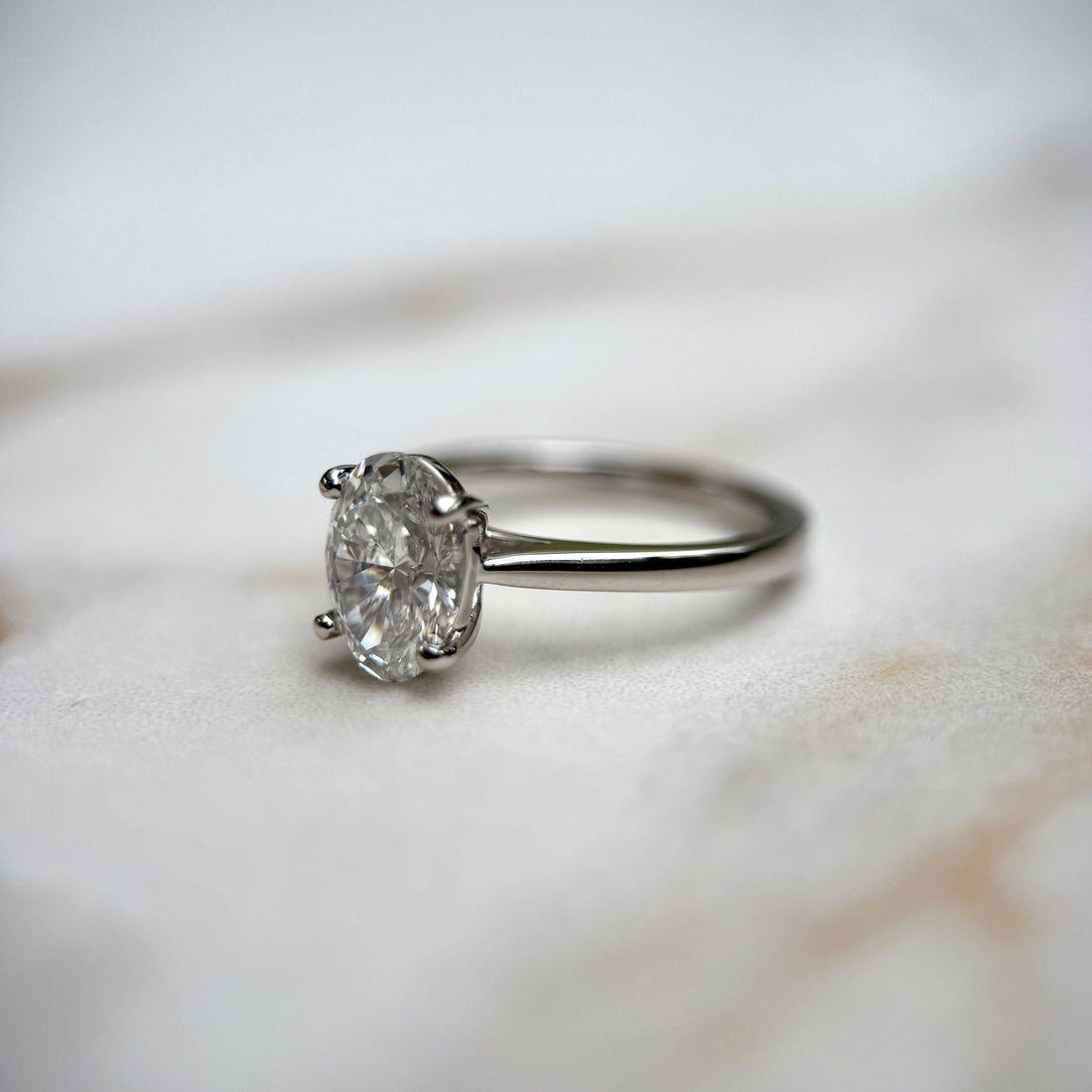 Cathedral Set Classic Oval Cut Solitaire - 1.50ct+ (9mm+, D/E & VVS)