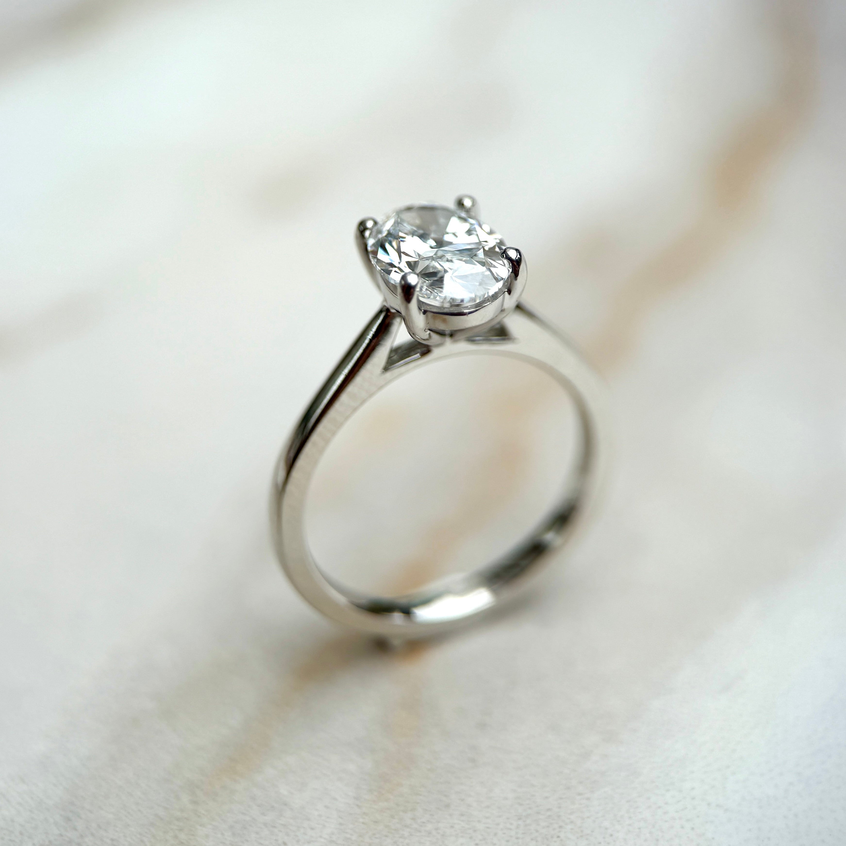 Cathedral Set Classic Oval Cut Solitaire - 1.50ct+ (9mm+, D/E & VVS)