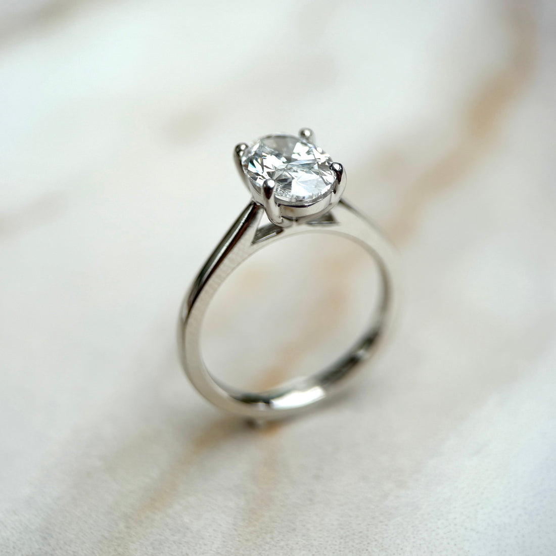 Cathedral Set Classic Oval Cut Solitaire - 1.50ct+ (9mm+, D/E & VVS)