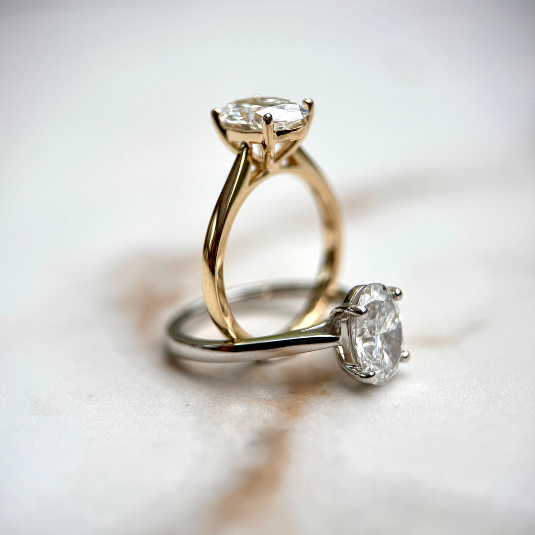 Cathedral Set Classic Oval Cut Solitaire - 1.50ct+ (9mm+, D/E & VVS)