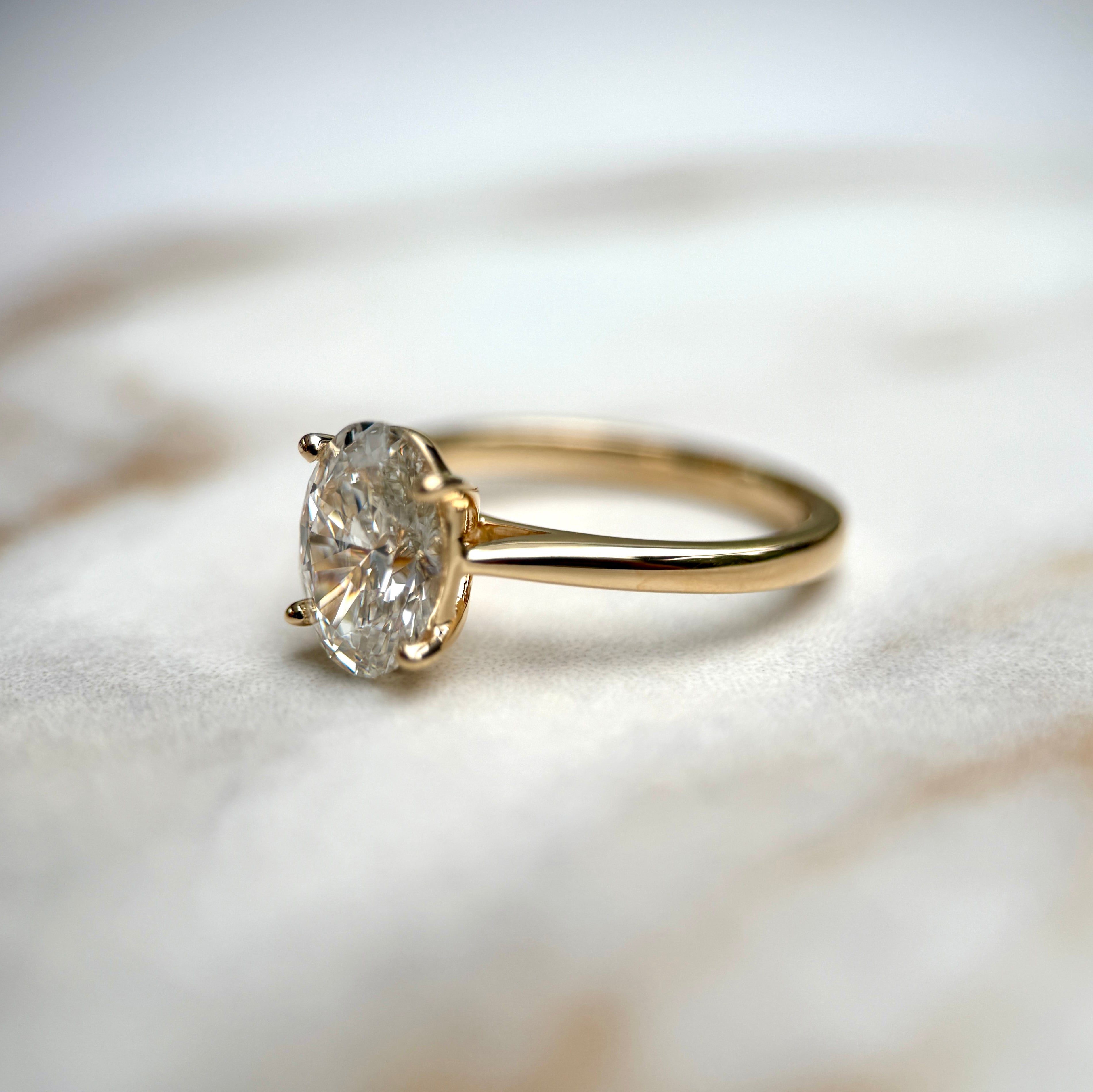 Cathedral Set Classic Oval Cut Solitaire - 1.50ct+ (9mm+, D/E & VVS)