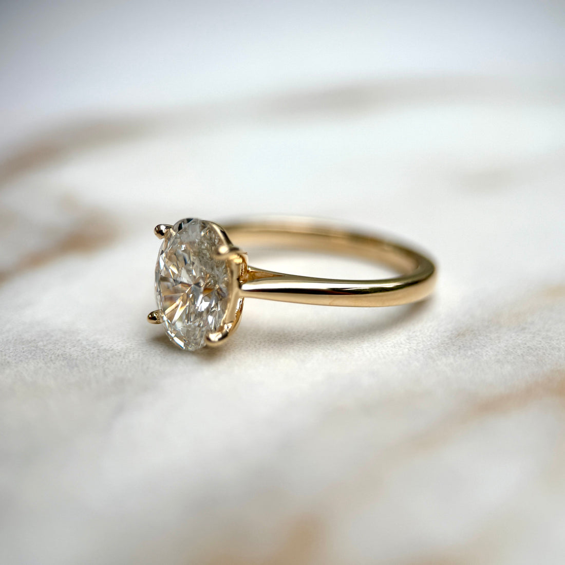 Cathedral Set Classic Oval Cut Solitaire - 1.50ct+ (9mm+, D/E & VVS)