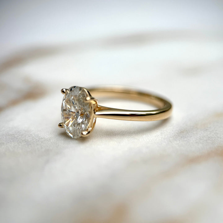 Cathedral Set Classic Oval Cut Solitaire - 1.50ct+ (9mm+, D/E & VVS)