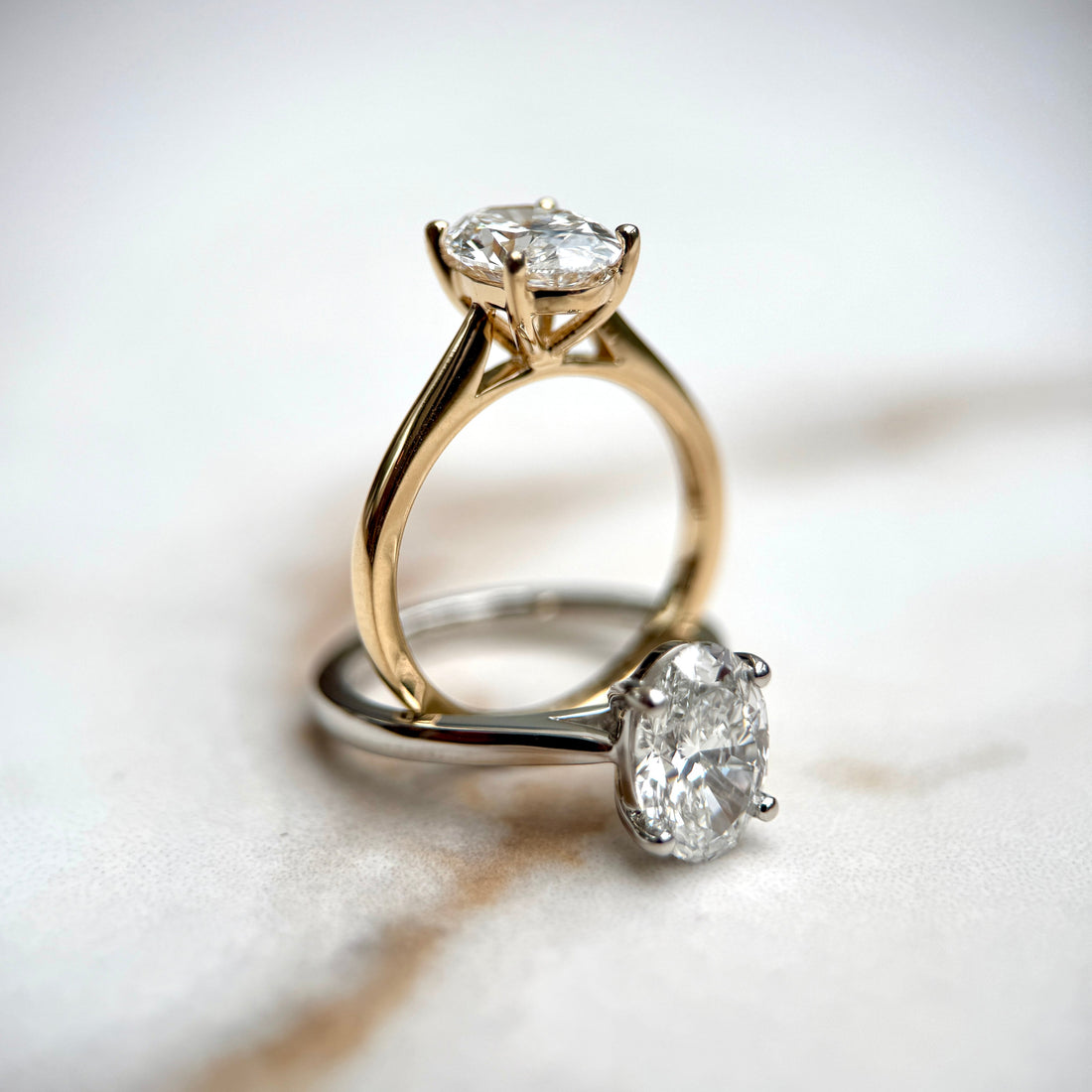 Cathedral Set Classic Oval Cut Solitaire - 1.50ct+ (9mm+, D/E & VVS)