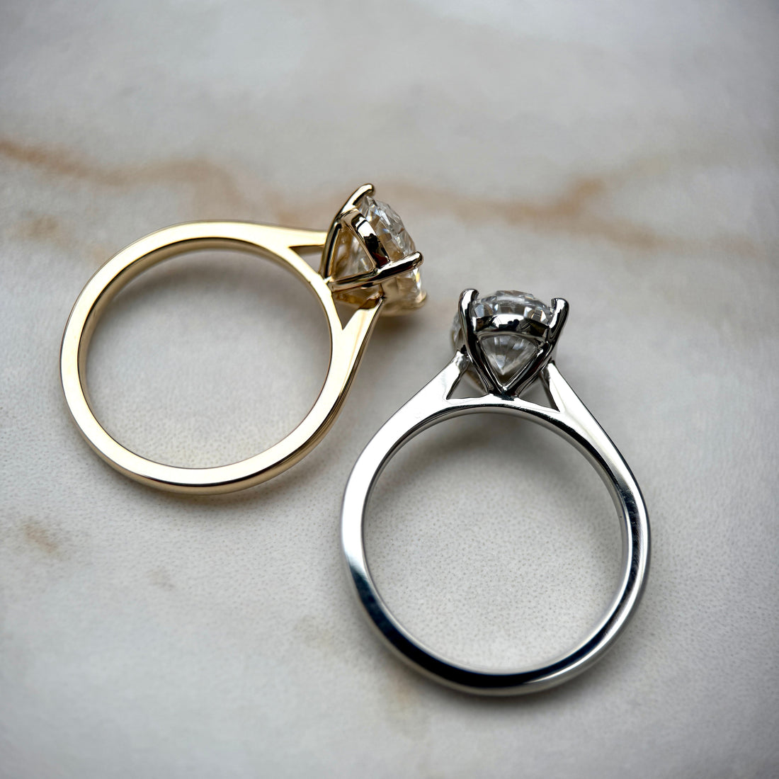 Cathedral Set Classic Oval Cut Solitaire - 1.80ct+ (9.5mm+, D/E & VVS)