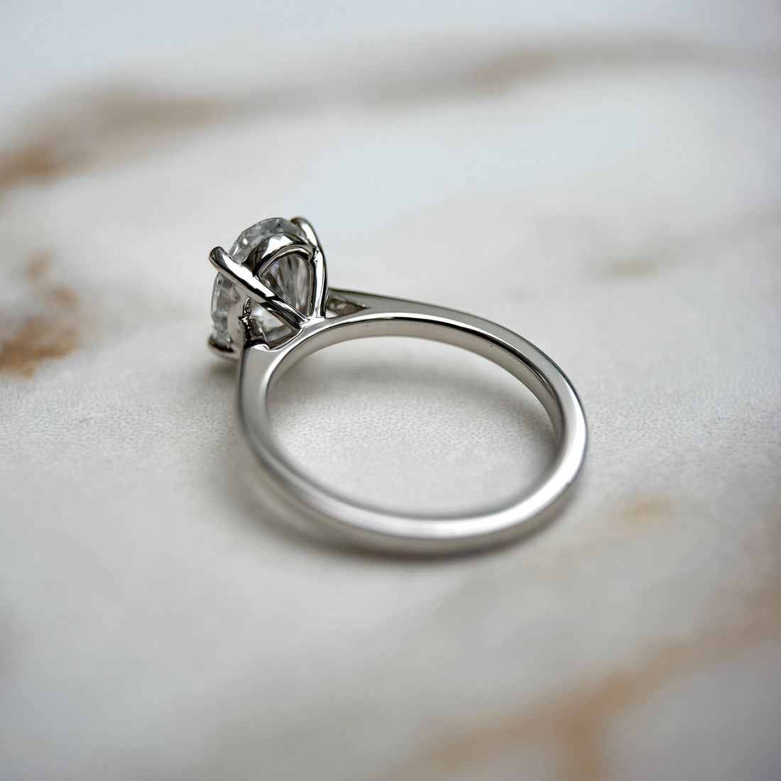 Cathedral Set Classic Oval Cut Solitaire - 1.80ct+ (9.5mm+, D/E & VVS)