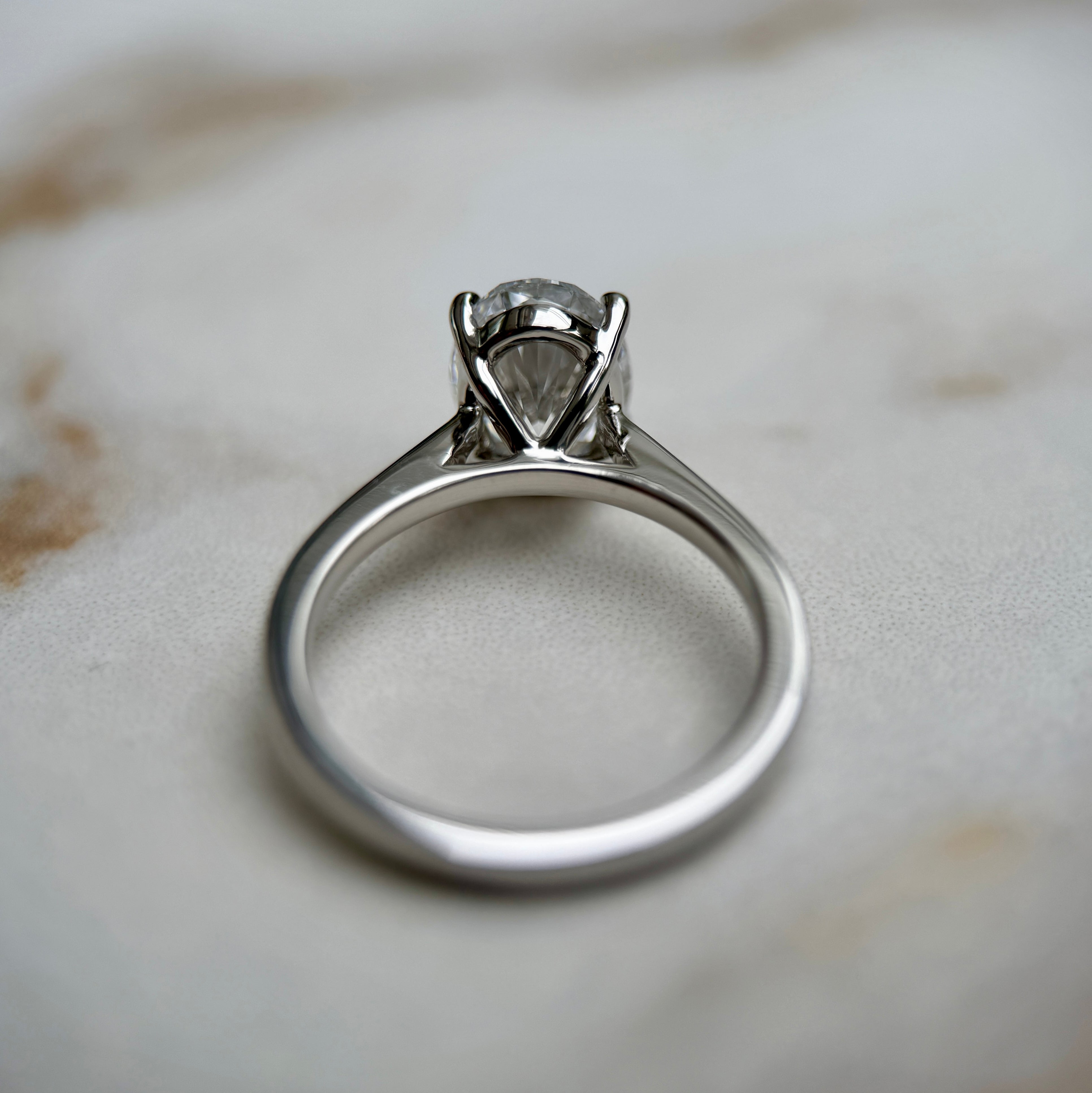 Cathedral Set Classic Oval Cut Solitaire - 1.80ct+ (9.5mm+, D/E & VVS)