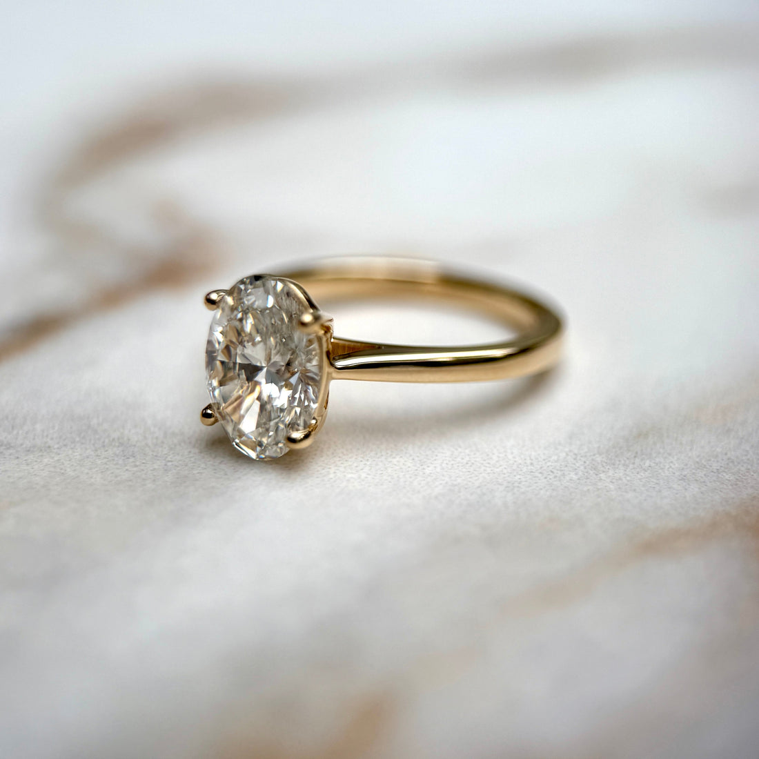 Cathedral Set Classic Oval Cut Solitaire - 1.80ct+ (9.5mm+, D/E & VVS)