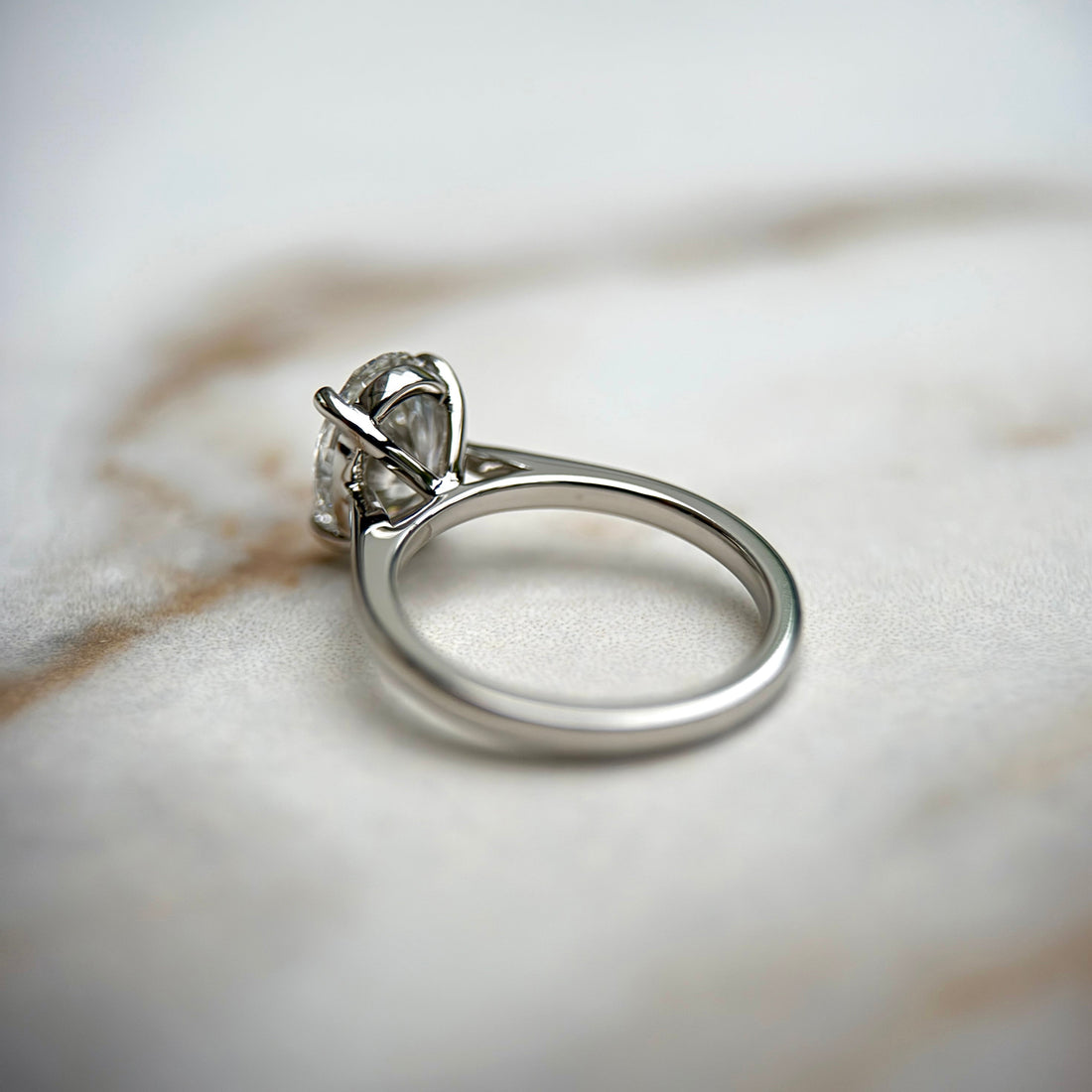 Cathedral Set Classic Oval Cut Solitaire - 2ct+ (10mm+, D/E & VVS)