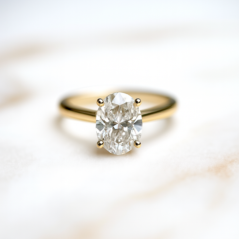 Cathedral Set Classic Oval Cut Solitaire - 1.50ct+ (9mm+, D/E & VVS)