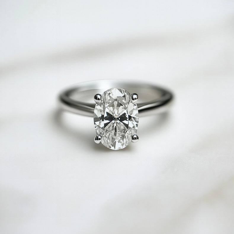 Cathedral Set Classic Oval Cut Solitaire - 1.50ct+ (9mm+, D/E & VVS)