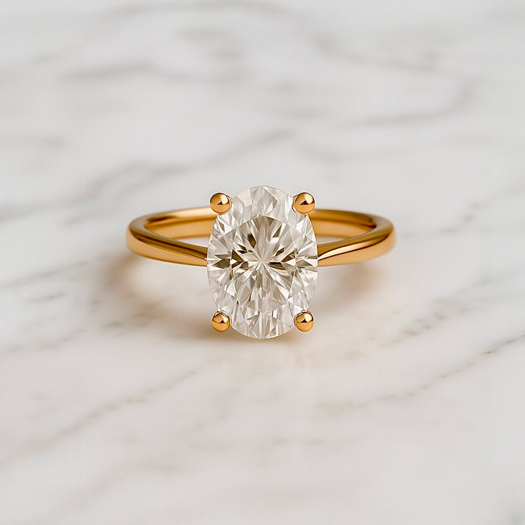 Cathedral Set Classic Oval Cut Solitaire - 2ct+ (10mm+, D/E & VVS)