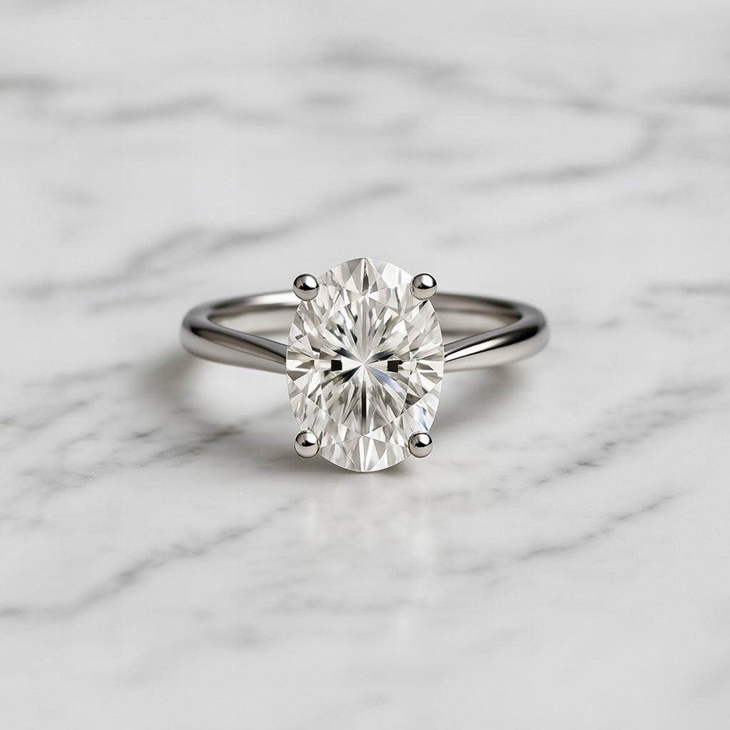 Cathedral Set Classic Oval Cut Solitaire - 2ct+ (10mm+, D/E & VVS)