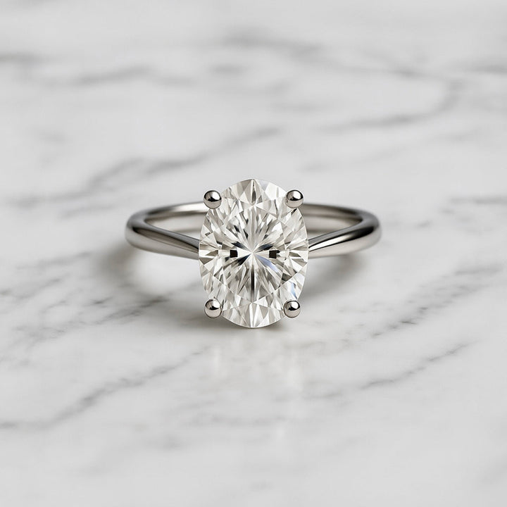 Cathedral Set Classic Oval Cut Solitaire - 2ct+ (10mm+, D/E & VVS)