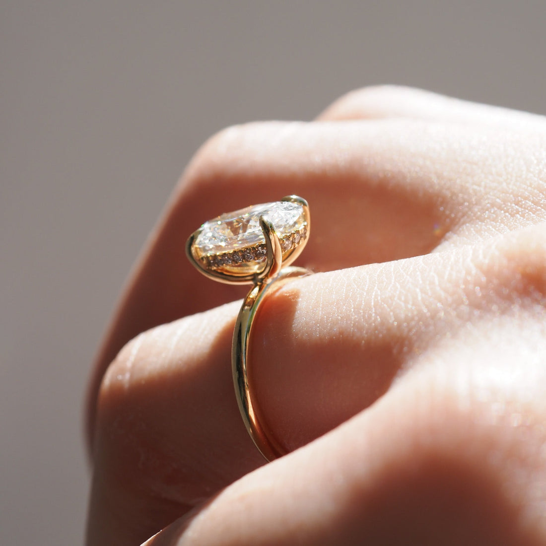 Clara | 2.6ct Oval Solitaire Ring with Hidden Halo