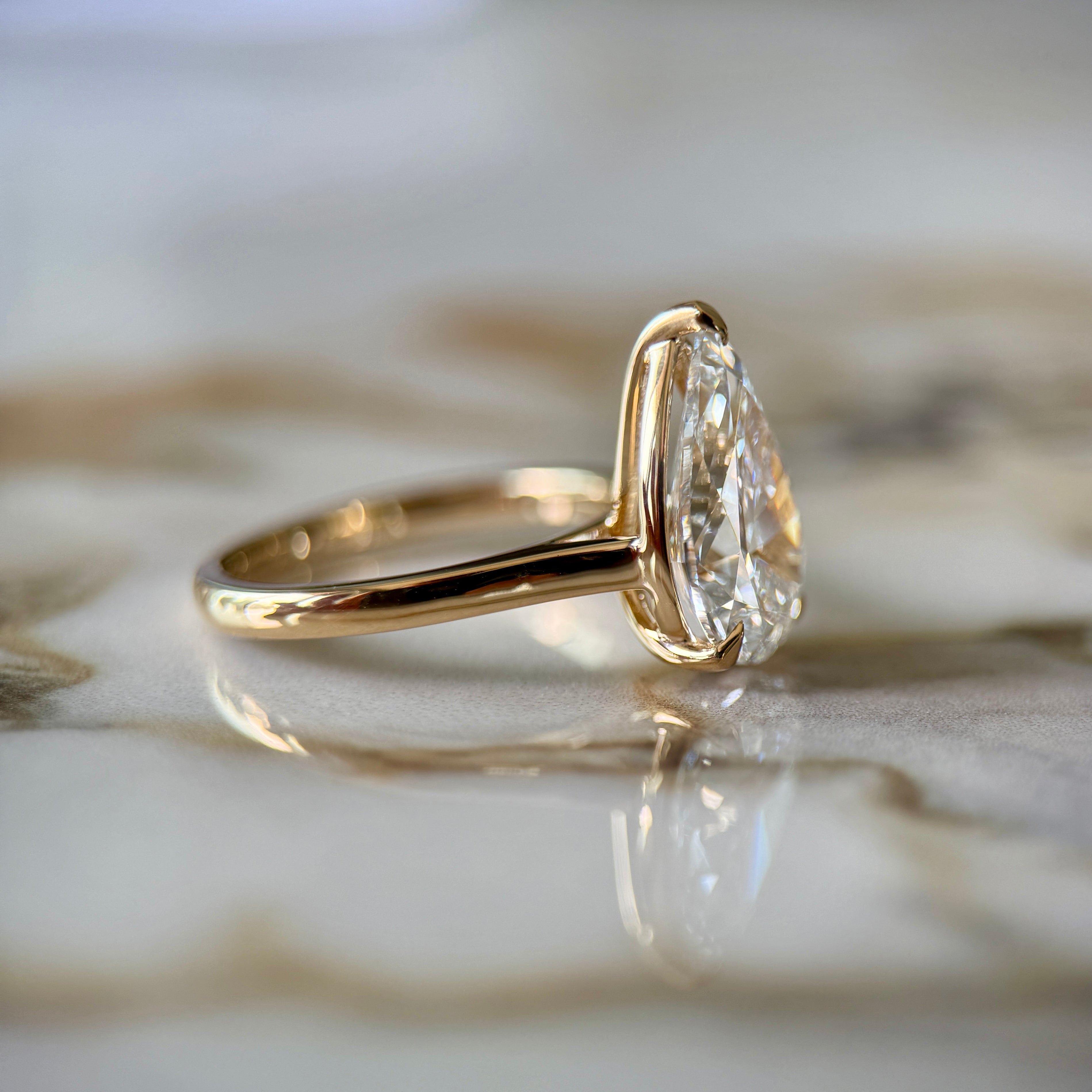 Classic Pear Cut Solitaire - 3ct+ (E/VS1+)