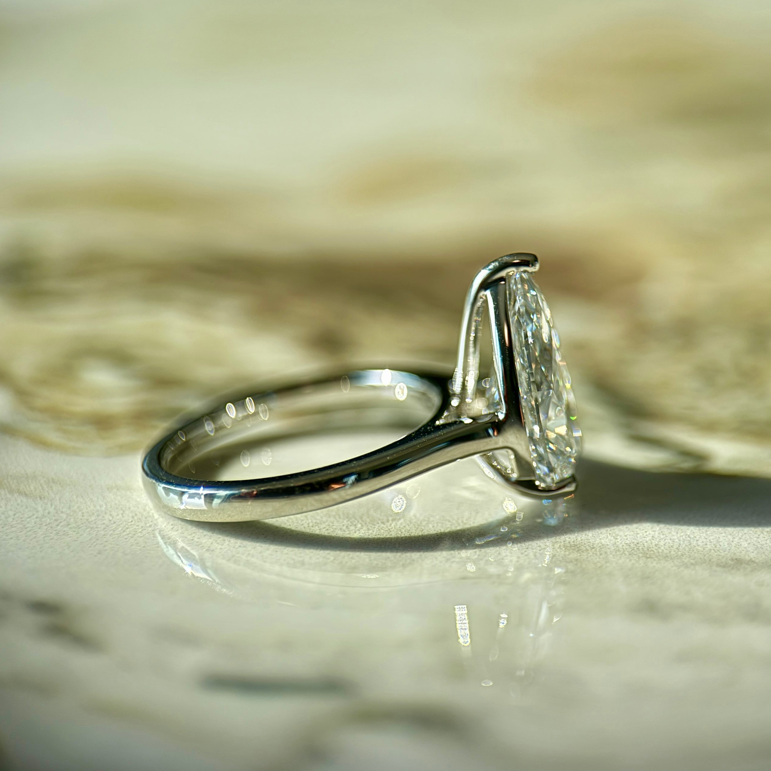 Classic Pear Cut Solitaire - 3ct+ (E/VS1+)