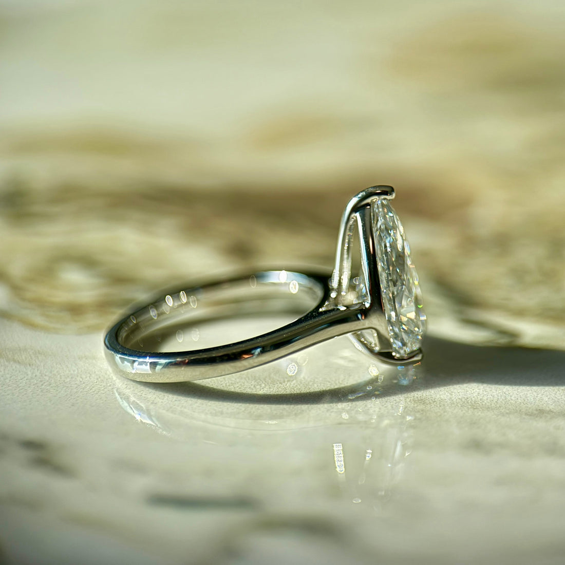 Classic Pear Cut Solitaire - 3ct+ (E/VS1+)