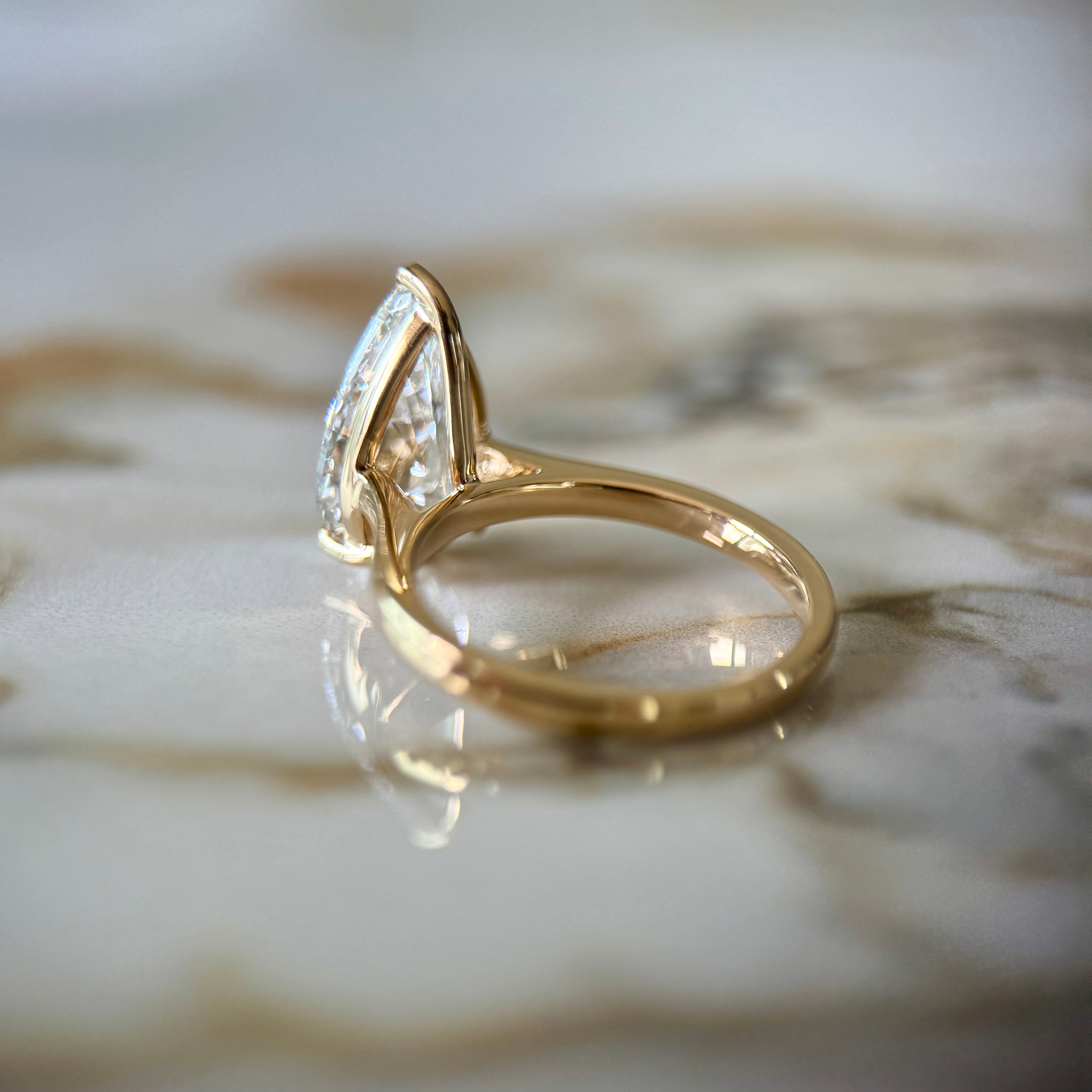 Classic Pear Cut Solitaire - 3ct+ (E/VS1+)