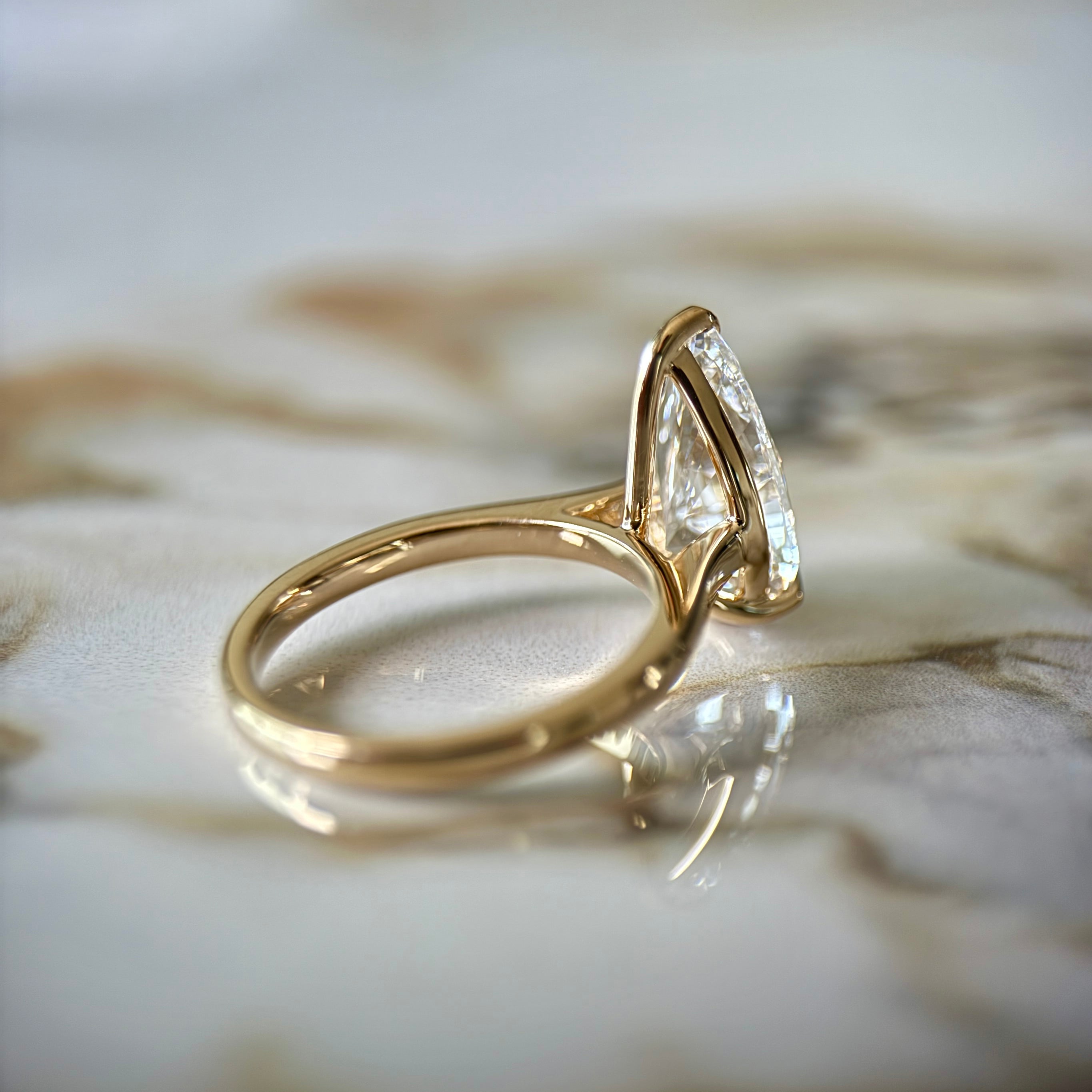 Classic Pear Cut Solitaire - 3ct+ (E/VS1+)