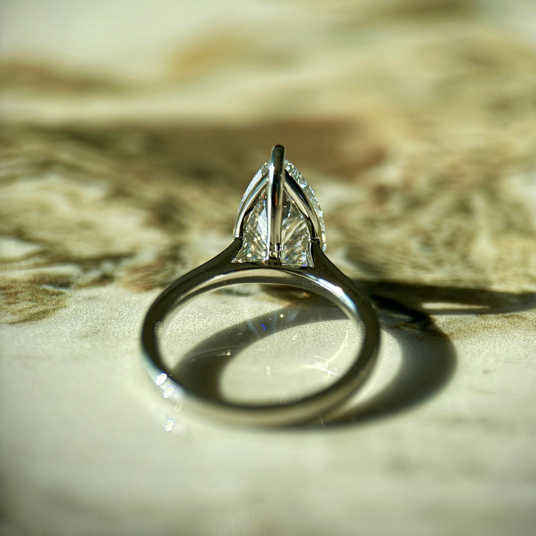Classic Pear Cut Solitaire - 3ct+ (E/VS1+)