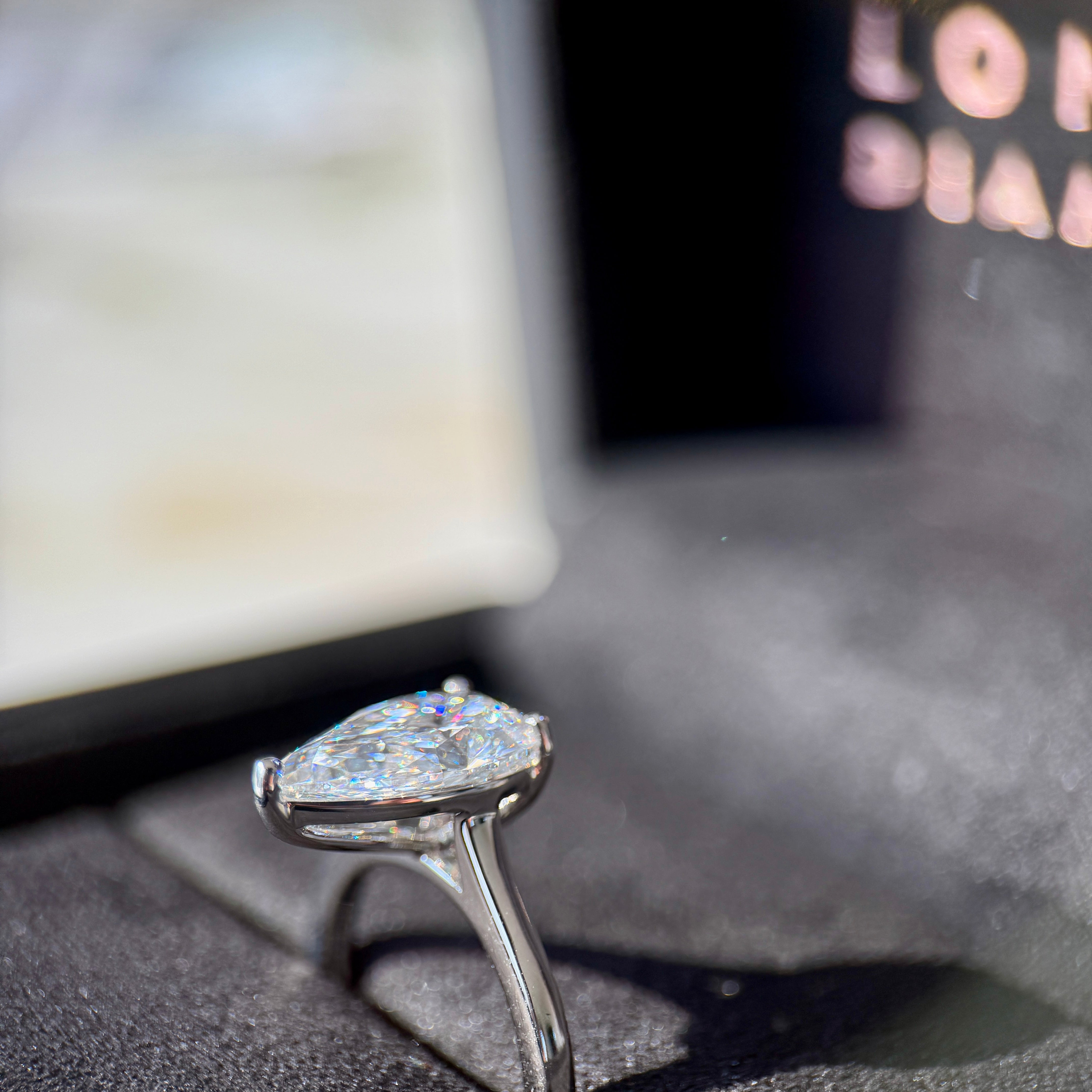 Classic Pear Cut Solitaire - 3ct+ (E/VS1+)