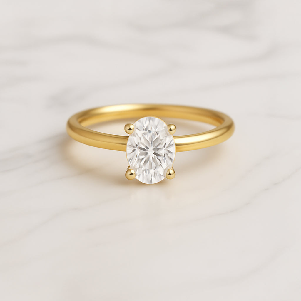 Classic Oval Cut Solitaire - 0.90ct+ (7.7mm+, D/E & VVS)