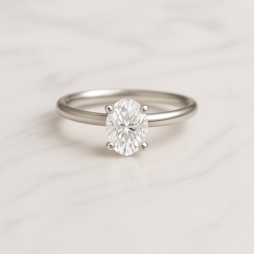 Classic Oval Cut Solitaire - 0.90ct+ (7.7mm+, D/E & VVS)